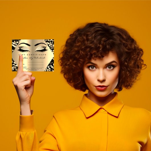 まばたきメイクアップ金ゴールド紙吹雪証明書ギフト