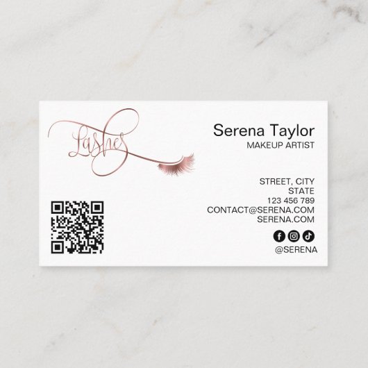 まばたきメイクガールラッシュ拡張QRコード美しい 名刺 (裏面)