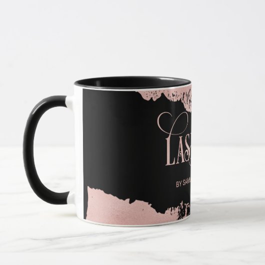 まばたきモダンバラ金ゴールドタイポグラフィメイクアップアーティスト マグカップ (左)