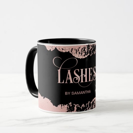 まばたきモダンバラ金ゴールドタイポグラフィメイクアップアーティスト マグカップ (正面左)