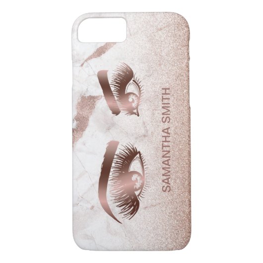 まばたきモダンバラ金ゴールド大理石メイクアップアーティスト Case-Mate iPhoneケース (裏面)