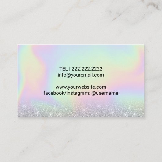 まばたき及び眉マイクロブレーディングホログラフィック美しい 名刺 (裏面)