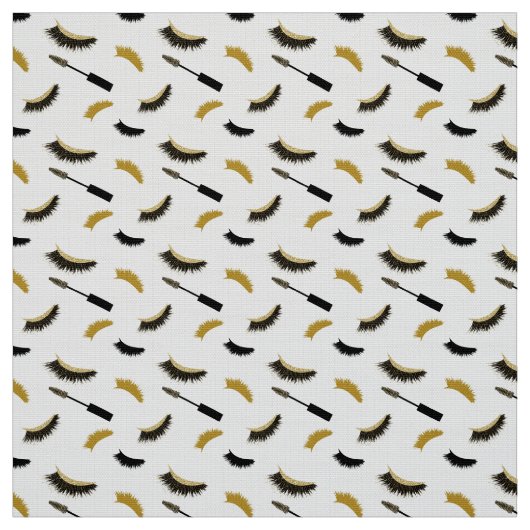 まばたき及び金ゴールドグリッター模様 ファブリック (見本)