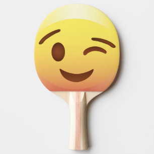 まばたき幸せなEmojiは卓球ラケットに直面します 卓球ラケット
