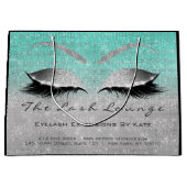 まばたき拡張アフターケア指示銀色 ラージペーパーバッグ (正面)