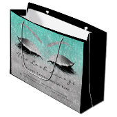 まばたき拡張アフターケア指示銀色 ラージペーパーバッグ (正面アングル)