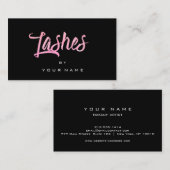 まばたき明るいピンクのローズブラックタイポグラフメイクアップ 名刺 (正面/裏面)