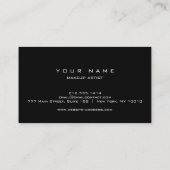 まばたき明るいピンクのローズブラックタイポグラフメイクアップ 名刺 (裏面)