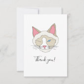 まばたき猫 サンキューカード (正面)