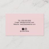 まばたき眉メイクアップアーティスト赤面ピンクのブラシストローク 名刺 (裏面)