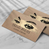 まばたき眉メイクアップアーティスト金ゴールドブラシストロークサロン 名刺