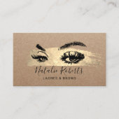 まばたき眉メイクアップアーティスト金ゴールドブラシストロークサロン 名刺 (正面)