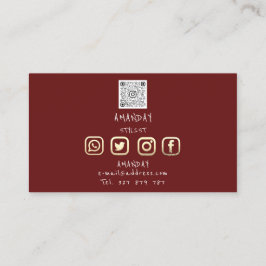 まばたき眉メイクアップロゴソーシャルメディアBurgundy 名刺