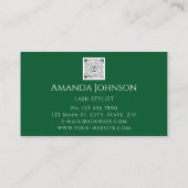 まばたき眉メイクアップロゴ金ゴールドグリーンQrコード 名刺 (裏面)