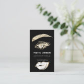 まばたき眉メイクアップロゴQRコードリップキス 名刺 (スタンド正面)