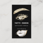 まばたき眉メイクアップロゴQRコードリップキス 名刺 (正面)