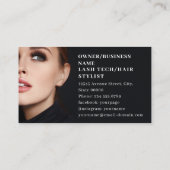 まばたき眉毛メイクアップアーティストブラック1写真 名刺 (裏面)