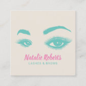 まばたき美しいサロンカスタムカラー スクエア名刺 (正面)
