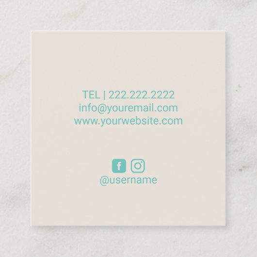 まばたき美しいサロンカスタムカラー スクエア名刺 (裏面)