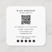 まばたき美しいサロンメイクアップアーティスト4枚QRコード スクエア名刺 (裏面)