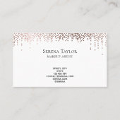 まばたき美しいメイクアップガールラッシュバラ金ゴールド紙吹雪 名刺 (裏面)