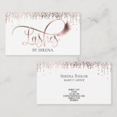 まばたき美しいメイクアップガールラッシュバラ金ゴールド紙吹雪 名刺 (正面/裏面)