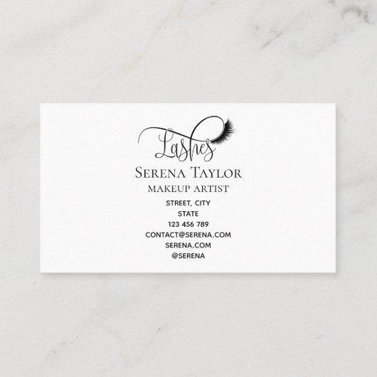 まばたき美しいメイクアップガールラッシュホログラフダイヤモンド 名刺 (裏面)