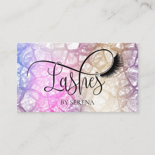まばたき美しいメイクアップガールラッシュホログラフダイヤモンド 名刺 (正面)