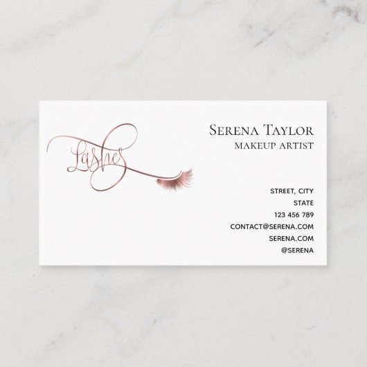 まばたき美しいメイクガールラッシュエクステンションエレガント 名刺 (裏面)