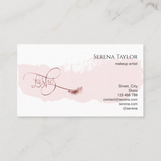まばたき美しいメイクガールラッシュエクステンション大理石 名刺 (裏面)