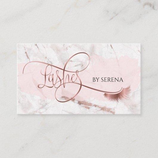まばたき美しいメイクガールラッシュエクステンション大理石 名刺 (正面)
