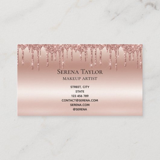 まばたき美しいメイクガールラッシュドリップ金ゴールド 名刺 (裏面)