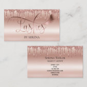 まばたき美しいメイクガールラッシュドリップ金ゴールド 名刺 (正面/裏面)