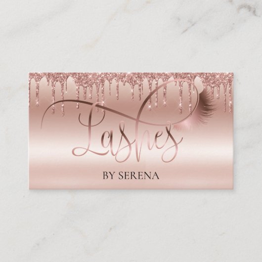 まばたき美しいメイクガールラッシュドリップ金ゴールド 名刺 (正面)