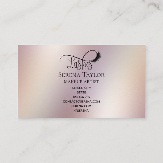 まばたき美しいメイクガールラッシュホログラフィックフォイル 名刺 (裏面)