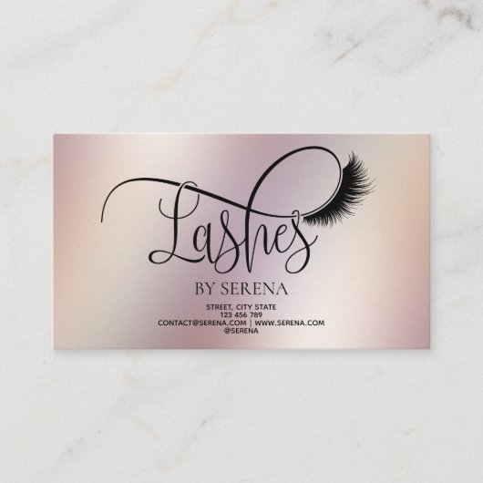 まばたき美しいメイクガールラッシュホログラフィックロイヤリティ 名刺 (正面)