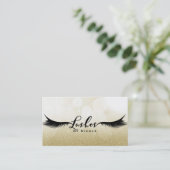 まばたき金ゴールドまばゆまつシックメイクアップ 名刺 (スタンド正面)