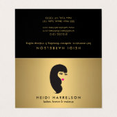 まばたき金ゴールドアフターフェイクケアの女の子 名刺 (外部フラット)