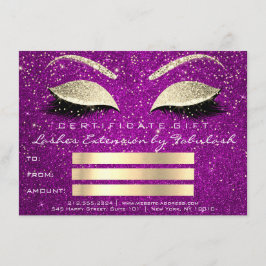 まばたき金ゴールドマゼンタピンクメイクアップ証明書ギフト