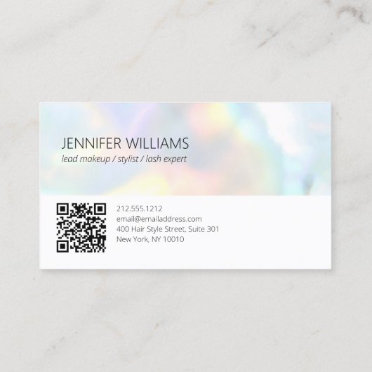 まばたき顔美しいロゴメイクアップアーティストホログラフィー 名刺 (裏面)