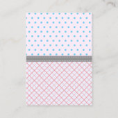 「まばたき」とモダンいう男女のパーティー アドバイスカード (裏面)