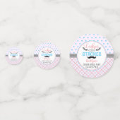 「まばたき」とモダンいう男女のパーティー コンフェッティ (正面)