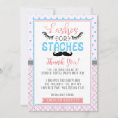 「まばたき」とモダンいう男女のパーティー サンキューカード (正面)