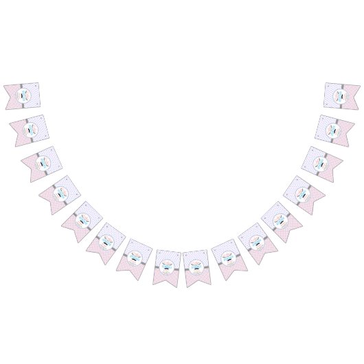 「まばたき」とモダンいう男女のパーティー バンティングフラッグ (全)