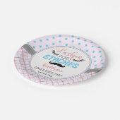 「まばたき」とモダンいう男女のパーティー ペーパープレート (アングル)