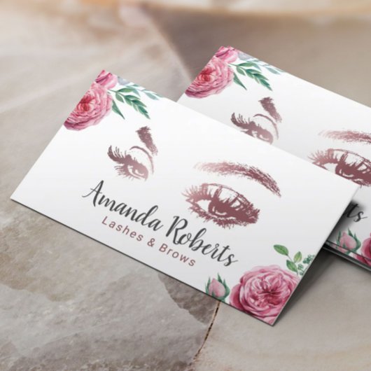 まばたき&まばたきメイクアップアーティストウォーターカラーフローラ 名刺