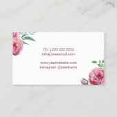 まばたき&まばたきメイクアップアーティストウォーターカラーフローラ 名刺 (裏面)