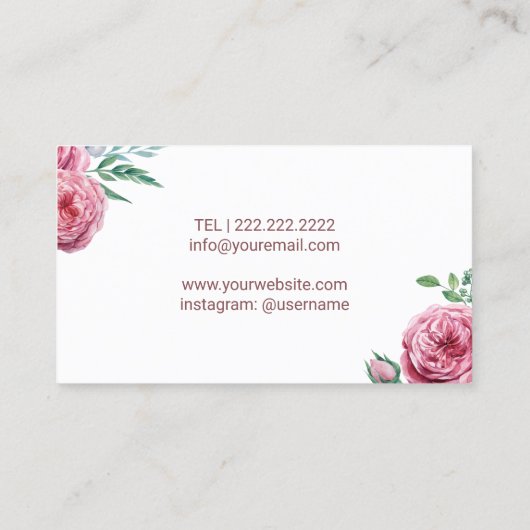 まばたき&まばたきメイクアップアーティストウォーターカラーフローラ 名刺 (裏面)