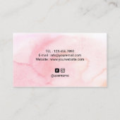 まばたき&まばゆき美しいサロン赤面ピンクウォーターカラー 名刺 (裏面)