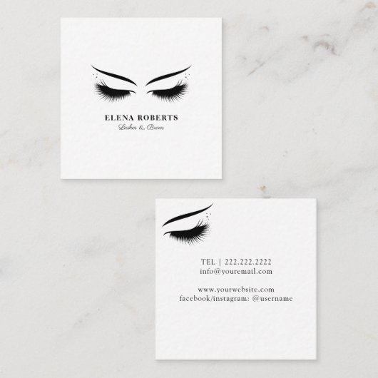 まばたき&まばゆのメイクアップアーティスト スクエア名刺 (正面/裏面)